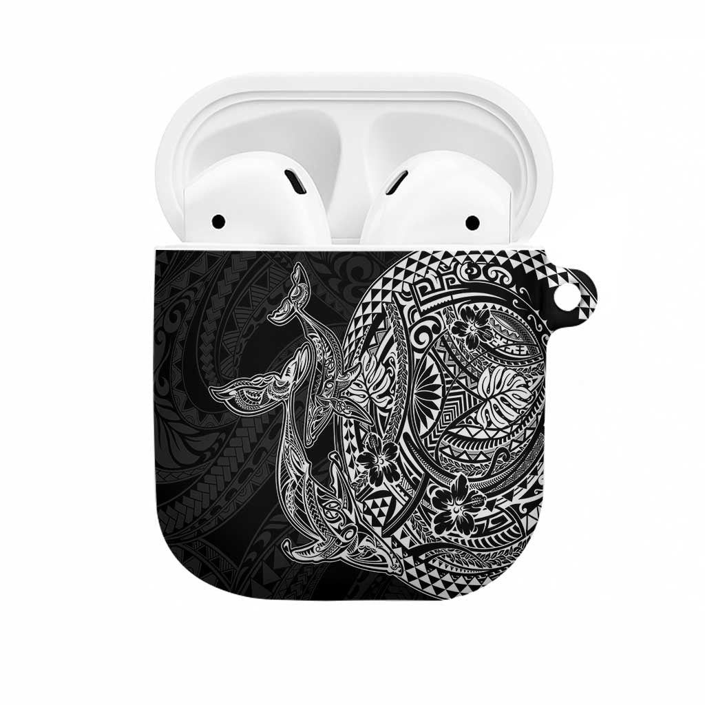 Hawaiian Whales Polynesian Art Motifs AirPods Case Black Color LT03 Black - Polynesian Pride