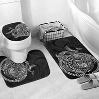 Hawaiian Whales Polynesian Art Motifs Bathroom Set Black Color - Polynesian Pride