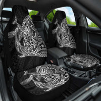 Hawaiian Whales Polynesian Art Motifs Car Seat Cover Black Color - Polynesian Pride