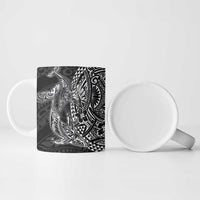 Hawaiian Whales Polynesian Art Motifs Ceramic Mug Black Color - Polynesian Pride