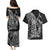 Hawaiian Whales Polynesian Art Motifs Couples Matching Puletasi and Hawaiian Shirt Black Color - Polynesian Pride