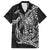 Hawaiian Whales Polynesian Art Motifs Family Matching Off The Shoulder Long Sleeve Dress and Hawaiian Shirt Black Color - Polynesian Pride