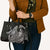 Hawaiian Whales Polynesian Art Motifs Leather Bag Black Color - Polynesian Pride
