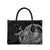 Hawaiian Whales Polynesian Art Motifs Leather Bag Black Color - Polynesian Pride