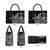Hawaiian Whales Polynesian Art Motifs Leather Bag Black Color - Polynesian Pride