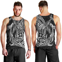 Hawaiian Whales Polynesian Art Motifs Men Tank Top Black Color - Polynesian Pride