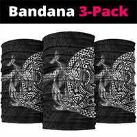 Hawaiian Whales Polynesian Art Motifs Neck Gaiter Black Color - Polynesian Pride