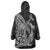 Hawaiian Whales Polynesian Art Motifs Wearable Blanket Hoodie Black Color - Polynesian Pride