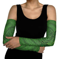 Hawaiian Whales Polynesian Art Motifs Arm Sleeves Green Color - Polynesian Pride