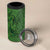 Hawaiian Whales Polynesian Art Motifs 4 in 1 Can Cooler Tumbler Green Color - Polynesian Pride