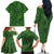 Hawaiian Whales Polynesian Art Motifs Family Matching Off The Shoulder Long Sleeve Dress and Hawaiian Shirt Green Color - Polynesian Pride