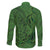 Hawaiian Whales Polynesian Art Motifs Family Matching Off The Shoulder Long Sleeve Dress and Hawaiian Shirt Green Color - Polynesian Pride