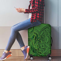 Hawaiian Whales Polynesian Art Motifs Luggage Cover Green Color - Polynesian Pride