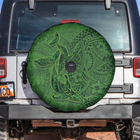 Hawaiian Whales Polynesian Art Motifs Spare Tire Cover Green Color - Polynesian Pride