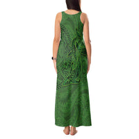 Hawaiian Whales Polynesian Art Motifs Tank Maxi Dress Green Color - Polynesian Pride