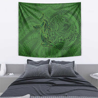 Hawaiian Whales Polynesian Art Motifs Tapestry Green Color - Polynesian Pride
