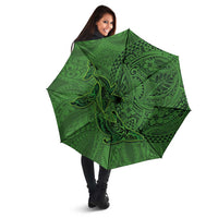Hawaiian Whales Polynesian Art Motifs Umbrella Green Color - Polynesian Pride