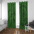Hawaiian Whales Polynesian Art Motifs Window Curtain Green Color - Polynesian Pride