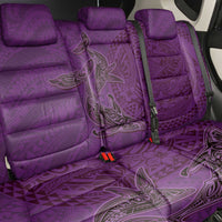 Hawaiian Whales Polynesian Art Motifs Back Car Seat Cover Purple Color - Polynesian Pride