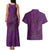 Hawaiian Whales Polynesian Art Motifs Couples Matching Tank Maxi Dress and Hawaiian Shirt Purple Color - Polynesian Pride