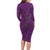 Hawaiian Whales Polynesian Art Motifs Long Sleeve Bodycon Dress Purple Color - Polynesian Pride