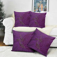 Hawaiian Whales Polynesian Art Motifs Pillow Cover Purple Color - Polynesian Pride