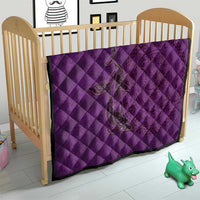 Hawaiian Whales Polynesian Art Motifs Quilt Purple Color - Polynesian Pride