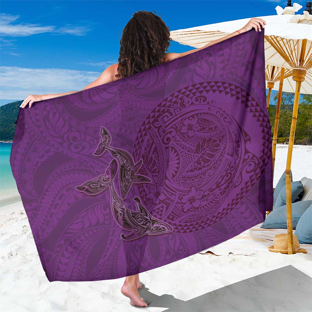 Hawaiian Whales Polynesian Art Motifs Sarong Purple Color LT03 One Size 44 x 66 inches Purple - Polynesian Pride