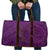 Hawaiian Whales Polynesian Art Motifs Travel Bag Purple Color - Polynesian Pride