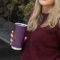 Hawaiian Whales Polynesian Art Motifs Tumbler Cup Purple Color - Polynesian Pride