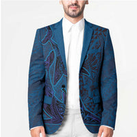 Hawaiian Whales Polynesian Art Motifs Blazer Blue Color - Polynesian Pride