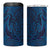 Hawaiian Whales Polynesian Art Motifs 4 in 1 Can Cooler Tumbler Blue Color - Polynesian Pride