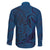 Hawaiian Whales Polynesian Art Motifs Family Matching Off The Shoulder Long Sleeve Dress and Hawaiian Shirt Blue Color - Polynesian Pride