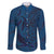 Hawaiian Whales Polynesian Art Motifs Family Matching Puletasi and Hawaiian Shirt Blue Color - Polynesian Pride