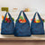 Hawaiian Whales Polynesian Art Motifs Grocery Bag Blue Color - Polynesian Pride