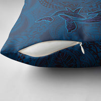 Hawaiian Whales Polynesian Art Motifs Pillow Cover Blue Color - Polynesian Pride