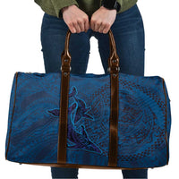 Hawaiian Whales Polynesian Art Motifs Travel Bag Blue Color - Polynesian Pride