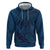 Hawaiian Whales Polynesian Art Motifs Zip Hoodie Blue Color - Polynesian Pride