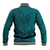 Hawaiian Whales Polynesian Art Motifs Baseball Jacket Turquoise Color - Polynesian Pride