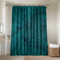 Hawaiian Whales Polynesian Art Motifs Bathroom Set Turquoise Color - Polynesian Pride