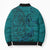 Hawaiian Whales Polynesian Art Motifs Bomber Puffer Jacket Turquoise Color - Polynesian Pride