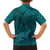 Hawaiian Whales Polynesian Art Motifs Family Matching Summer Maxi Dress and Hawaiian Shirt Turquoise Color - Polynesian Pride