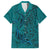 Hawaiian Whales Polynesian Art Motifs Family Matching Summer Maxi Dress and Hawaiian Shirt Turquoise Color - Polynesian Pride