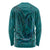 Hawaiian Whales Polynesian Art Motifs Long Sleeve Shirt Turquoise Color - Polynesian Pride