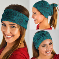 Hawaiian Whales Polynesian Art Motifs Neck Gaiter Turquoise Color - Polynesian Pride