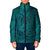 Hawaiian Whales Polynesian Art Motifs Padded Jacket Turquoise Color - Polynesian Pride