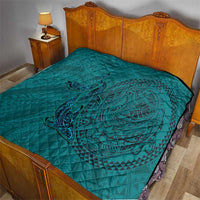 Hawaiian Whales Polynesian Art Motifs Quilt Turquoise Color - Polynesian Pride
