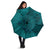 Hawaiian Whales Polynesian Art Motifs Umbrella Turquoise Color - Polynesian Pride