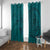 Hawaiian Whales Polynesian Art Motifs Window Curtain Turquoise Color - Polynesian Pride