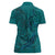 Hawaiian Whales Polynesian Art Motifs Women Polo Shirt Turquoise Color - Polynesian Pride